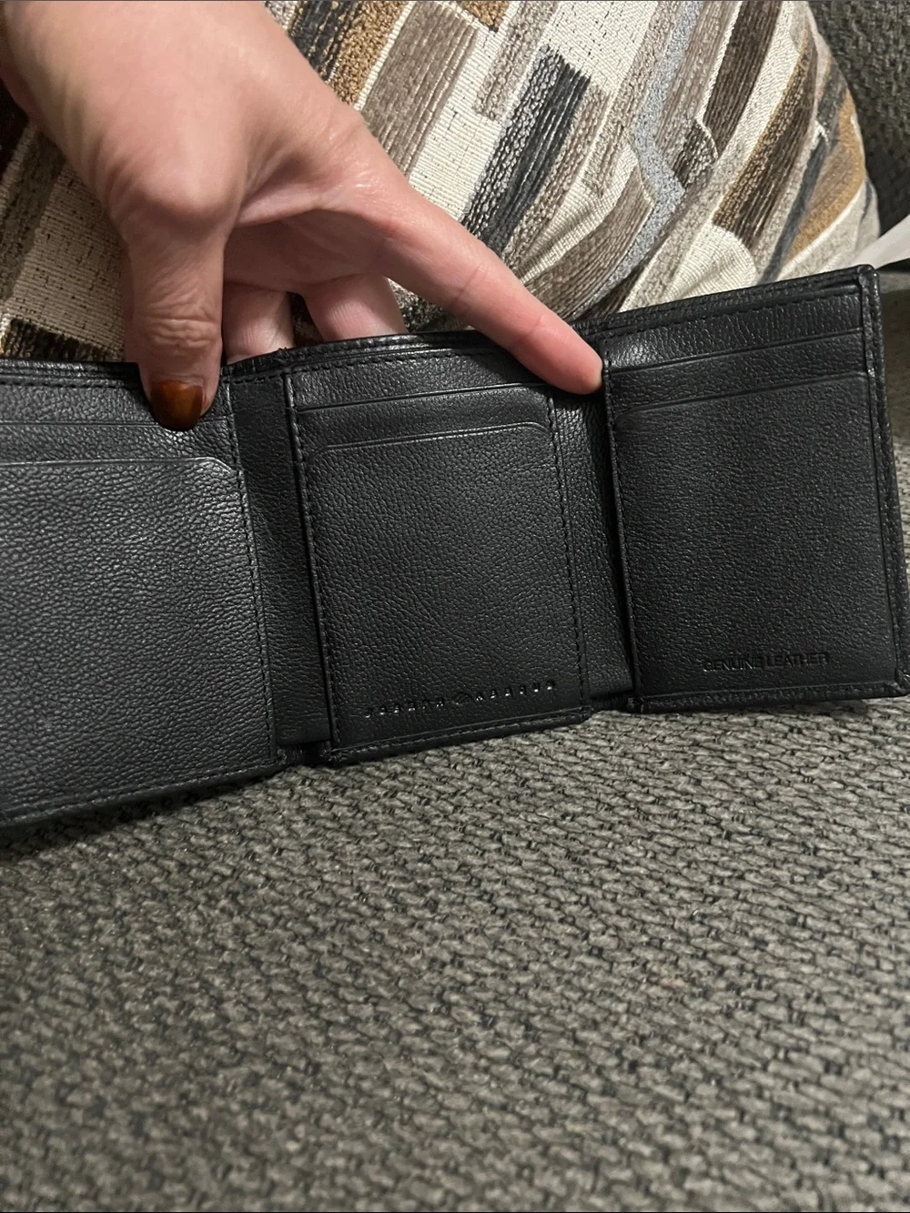 Joseph Abboud Black and Cream RFID Secure Wallet